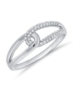 0.16CT DIAMOND CROSSOVER RING