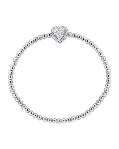 0.64CT DIAMOND HEART BALL BRACELET