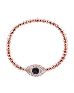 1.35CT SAPPHIRE AND DIAMOND EVIL EYE BALL BRACELET