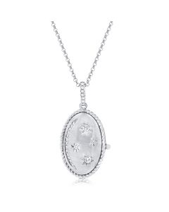 .11CT DIAMOND MOON AND STAR PENDANT NECKLACE