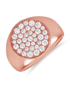 0.71CT DIAMOND CIRCLE PAVE CIGAR RING