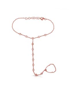 0.43CT DIAMOND BEZEL SET HAND CHAIN
