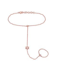 0.11CT DIAMOND STAR OF DAVID HAND CHAIN