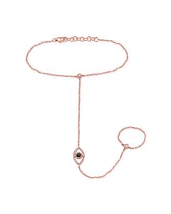 0.33CT SAPPHIRE AND DIAMOND EVIL EYE HAND CHAIN