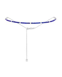 3.92CT SAPPHIRE AND DIAMOND CHOKER NECKLACE