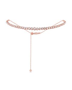 2.73CT DIAMOND BEZEL SET GRADUATED CHOKER NECKLACE