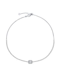 2.22CT BAGUETTES AND ROUND DIAMOND CHOKER NECKLACE