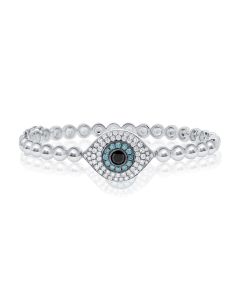 1.28CT DIAMOND EVIL EYE BEAD BRACELET