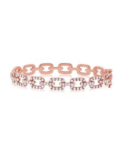 2.11CT DIAMOND PAPERCLIP LINK BANGLE