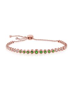2.38CT EMERALD AND DIAMOND BEZEL BOLO BRACELET