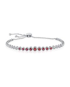 2.34CT RUBY AND DIAMOND BEZEL BOLO BRACELET