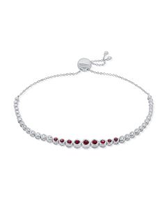 1.13CT RUBY AND DIAMOND BEZEL BOLO BRACELET