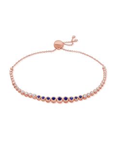 1.09CT SAPPHIRE AND DIAMOND BEZEL BOLO BRACELET