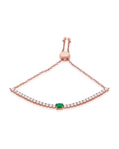 2.85CT EMERALD AND DIAMOND BOLO BRACELET