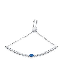 2.39CT SAPPHIRE AND DIAMOND BOLO BRACELET