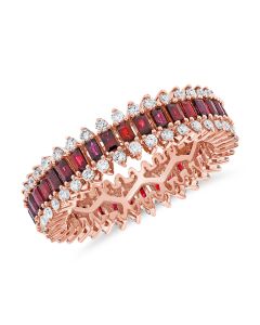 2.50CT RUBY AND DIAMOND CIGAR BAND