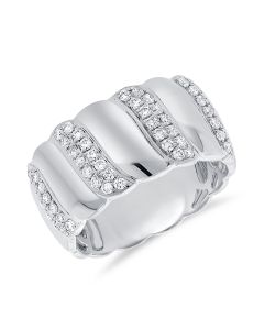 0.64CT DIAMOND CIGAR BAND RING