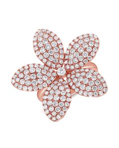 2.61CT DIAMOND FLOWER COCKTAIL RING