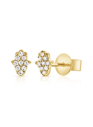 .06CT DIAMOND HAMSA STUD EARRINGS