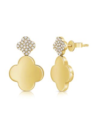 .15CT DIAMOND CLOVER DROP EARRINGS
