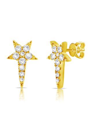 .13CT DIAMOND STAR STUD EARRINGS