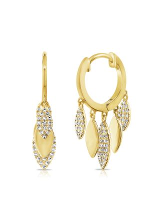 .38CT DIAMOND MARQUISE HUGGIE EARRINGS