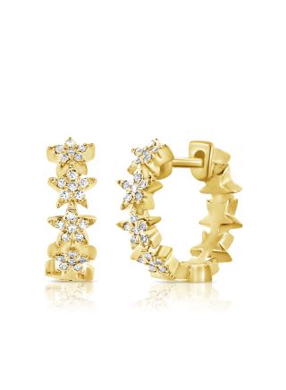 .13CT DIAMOND STAR HUGGIE EARRINGS