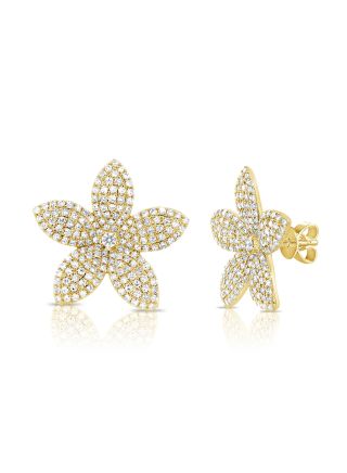 .98CT DIAMOND FLOWER STUD EARRINGS