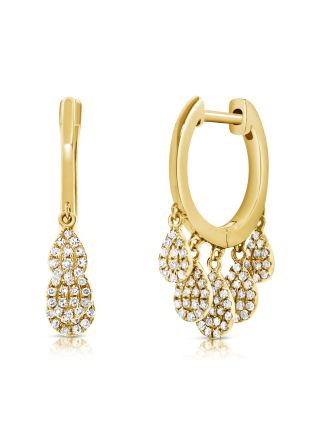 .38CT DIAMOND PAVE PEAR HUGGIE EARRINGS