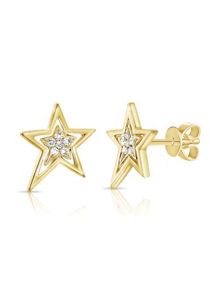 .04CT DIAMOND STAR STUD EARRINGS
