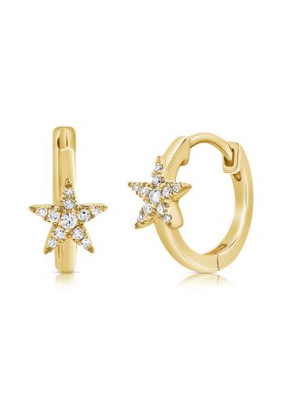 .14CT DIAMOND STAR HUGGIE EARRINGS