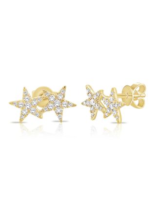 .23CT DIAMOND DOUBLE STAR STUD EARRINGS