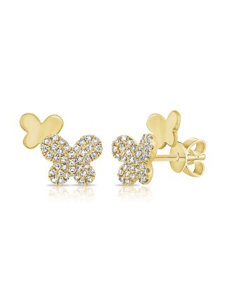 .19CT DIAMOND BUTTERFLY STUD EARRINGS