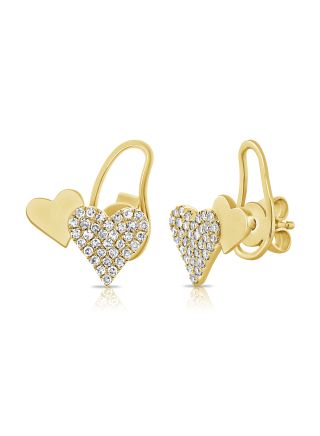 .19CT DIAMOND HEART STUD EARRINGS