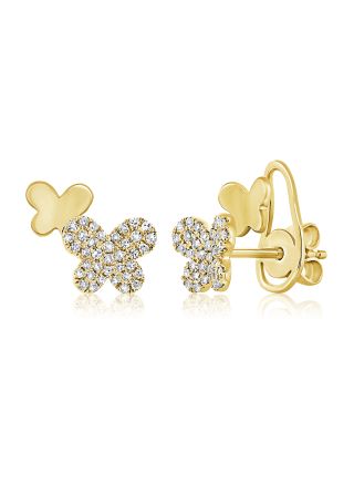.19CT DIAMOND BUTTERFLY STUD EARRINGS