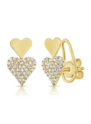 .19CT DIAMOND HEART STUD EARRINGS