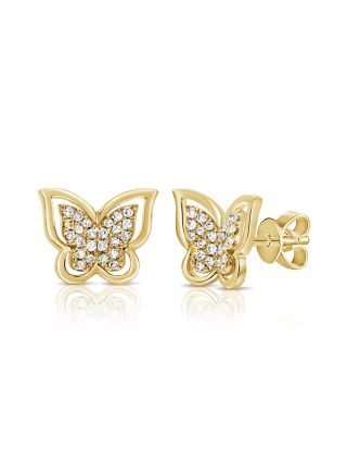 .14CT DIAMOND BUTTERFLY STUD EARRINGS