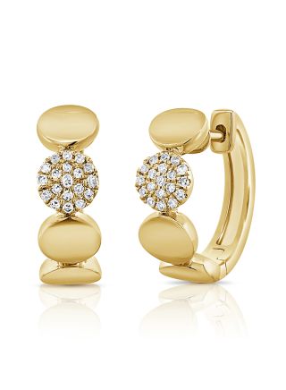 .12CT DIAMOND PAVE DISC HUGGIE EARRINGS