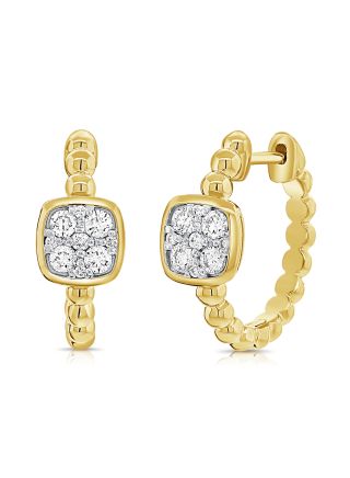 .30CT DIAMOND SQUARE BALL HUGGIE EARRINGS