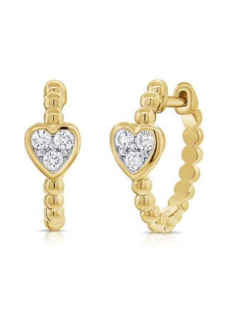 .21CT DIAMOND HEART BALL HUGGIE EARRINGS