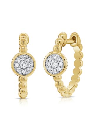 .14CT DIAMOND BALL HUGGIE EARRINGS