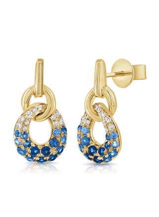 .43CT SAPPHIRE AND DIAMOND DROP EARINGS