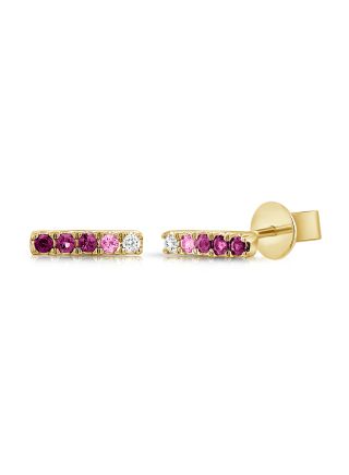 .16CT PINK SAPPHIRE AND DIAMOND STUD EARRINGS