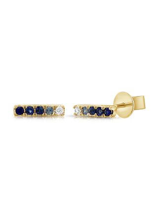 .16CT SAPPHIRE AND DIAMOND STUD EARRINGS