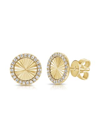0.13CT DIAMOND FLUTED CIRCLE STUD EARRINGS