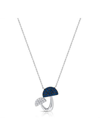 0.39CT SAPPHIRE AND DIAMOND MUSHROOM PENDANT NECKLACE