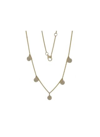 .28CT DIAMOND PAVE DISC STATION NECKLACE