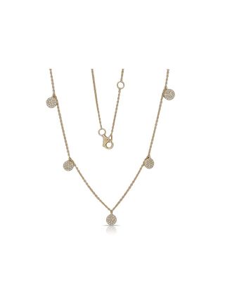 .28CT DIAMOND PAVE DISC STATION NECKLACE