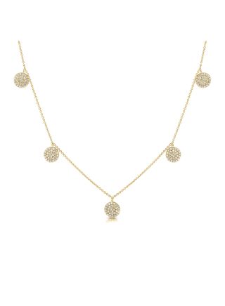 .43CT DIAMOND PAVE DISC STATION NECKLACE