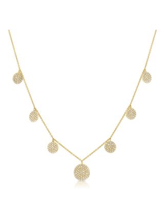 .68CT DIAMOND PAVE DISC STATION NECKLACE